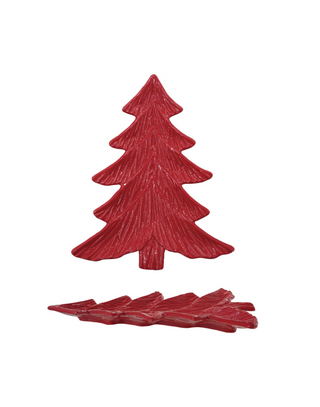 Red Ceramic Tree Plate