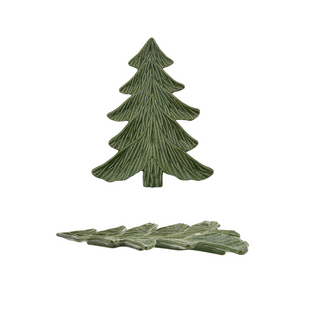 Green Ceramic Tree Platter