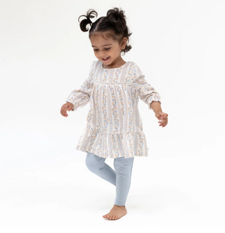 Catarina Floral Puffed Long Sleeve Tiered Dress and Leggings