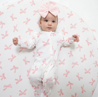 Pretty Bows 2 Way Ruffle Sleeve Zipper Footie