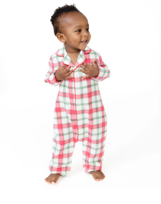 Holiday Plaid - Long Sleeve Coat Style Romper
