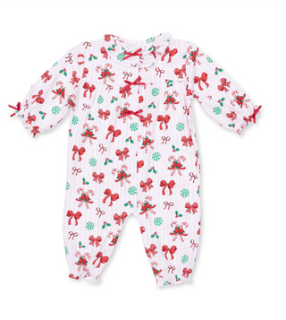 Bows & Candy Canes - Long Sleeve Ruffle Collar Romper