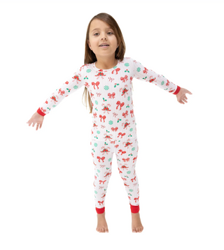 Bows & Candy Canes - Long Sleeve Loungewear Set