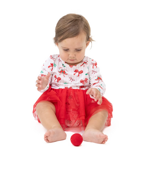 Bows & Candy Canes - Long Sleeve Tutu Bodysuit Dress