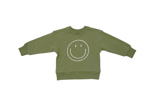 Boxy Sweatshirt - Smile In Deep Olive