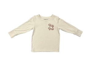 Boys Long Sleeve Tee - Big Bro In Cream