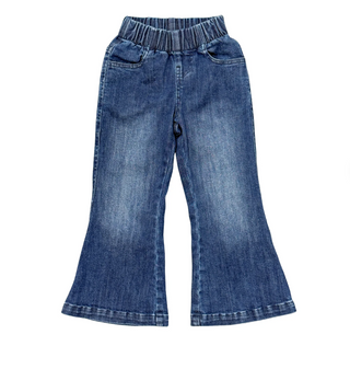 Girls Flare Denim Jeans - Dark Blue Wash