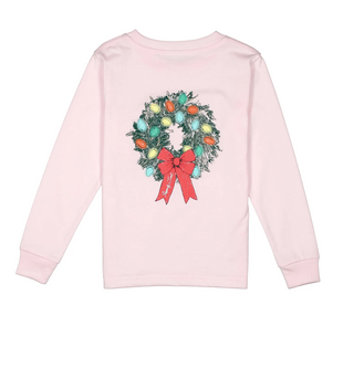 Girls Wreath Long Sleeve Shirt - Rose