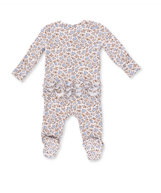 2 Way Ruffle Back Zipper Footie - Hazel Floral