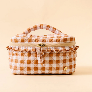 Glam & Go Quilted Cosmetic Bag - Maple Gingham