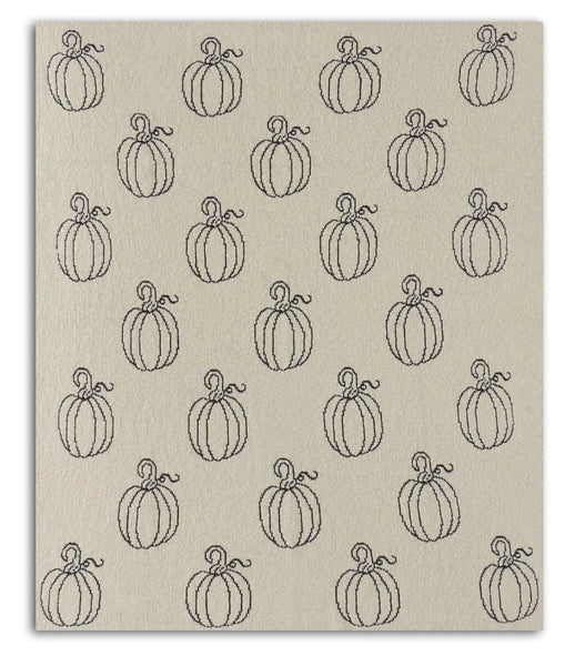 60" Cream and Black Pumpkin Throw Blanket