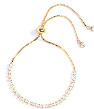 Adjustable Diamond Shape Cubic Zirconia Tennis Bracelet