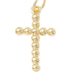 Large Beaded Cross Charm