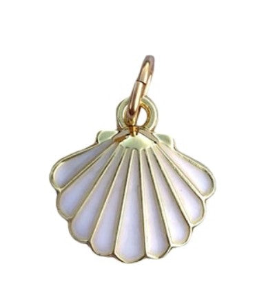 White Enamel Shell Charm