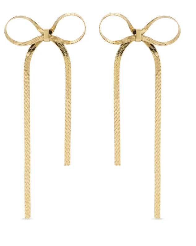 Flowy Long Bow Earrings