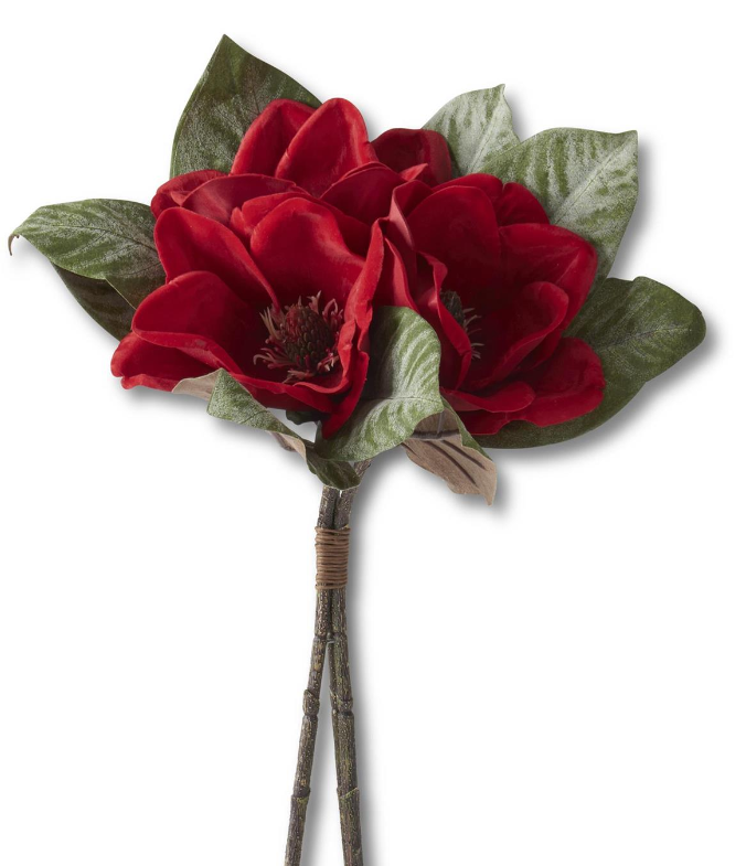 17 Inch Red Velvet Magnolia Bundle (3 stems)