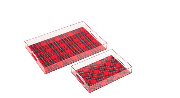 Tartan Acrylic Tray Set