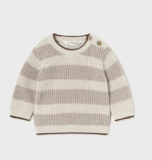 Infant Striped Sweater Tiramisu Heather