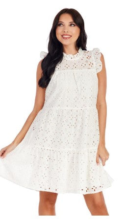 Lula Eyelet Dress White