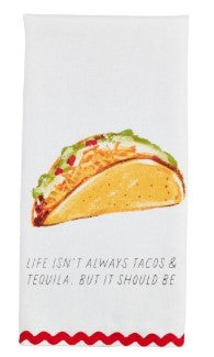 Tacos and Tequila Printed Trim Towel