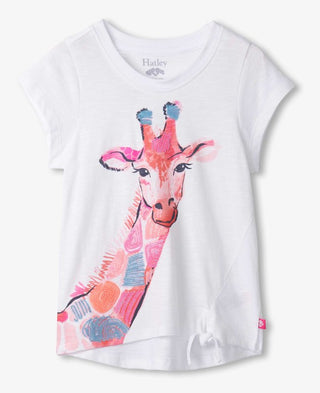 Happy Giraffe Tie Front Tee Shirt