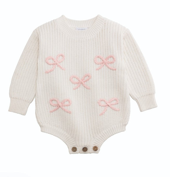 Bow Chainstitch Sweater Bubble