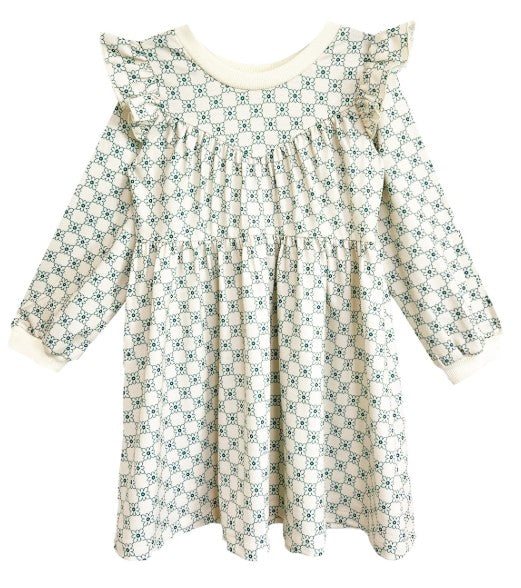 Green & White Lillian Dress