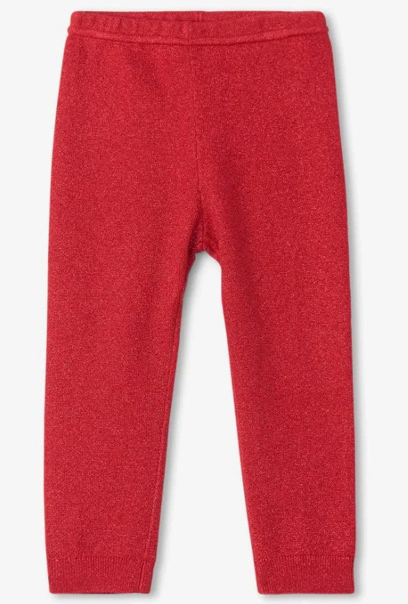 Holiday Red Shimmer Cable Knit Baby Leggings