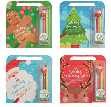 Christmas Coloring Book & Erasable Marker Set (Assorted Styles)