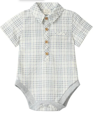 Chambray/Cream Plaid Helford Onesie