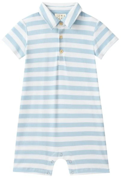 Pale Chambray/White Stripe Drift Romper