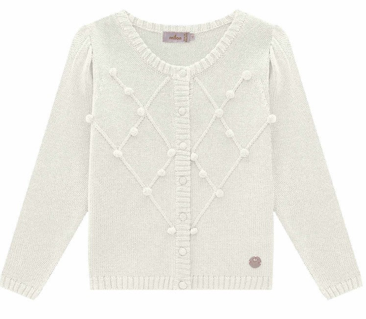 Off White Textured Cardigan