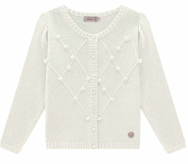 Off White Textured Cardigan