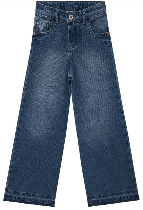 Blue Frayed Hem Denim Jeans