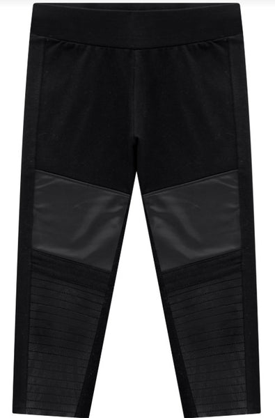 Black Moto Stitching Leggings