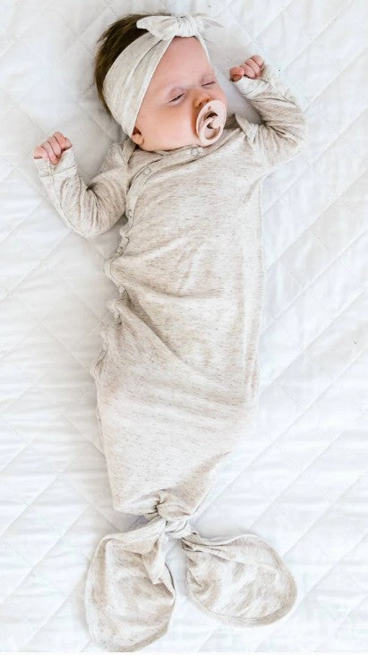 Oat Newborn Knotted Gown