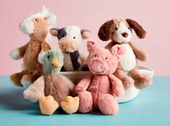 Farm Plush Rattle (Choose from 5 Animals)