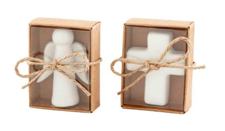 Pocket Ceramic Angel or Cross