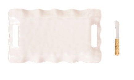 Ruffle Melamine Tray & Spreader Set