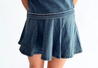 Indigo Yarn Denim Skort