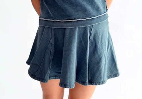 Indigo Yarn Denim Skort