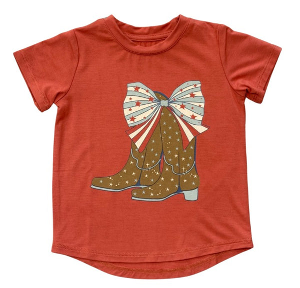American Cowgirl Boots Tee in Red