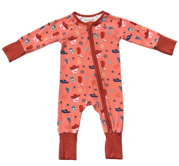 American Cowgirl Long Sleeve Zip Romper