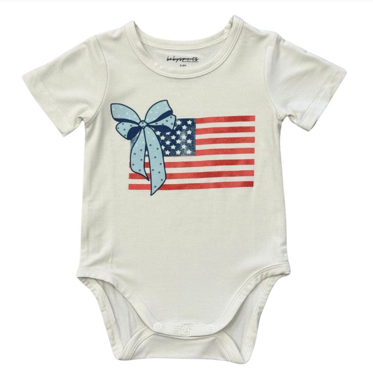 American Flag & Bow Bodysuit