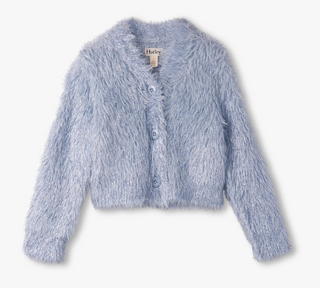 Glitter Heart Blue Metallic Cardigan