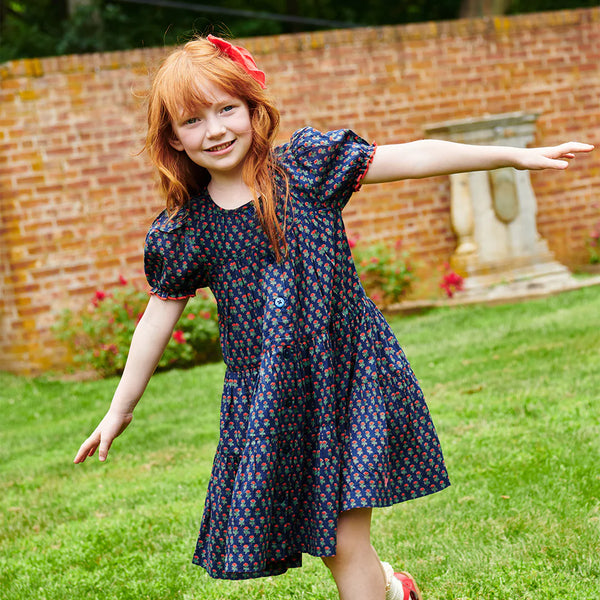 Navy Carnation Elizabeth Dress