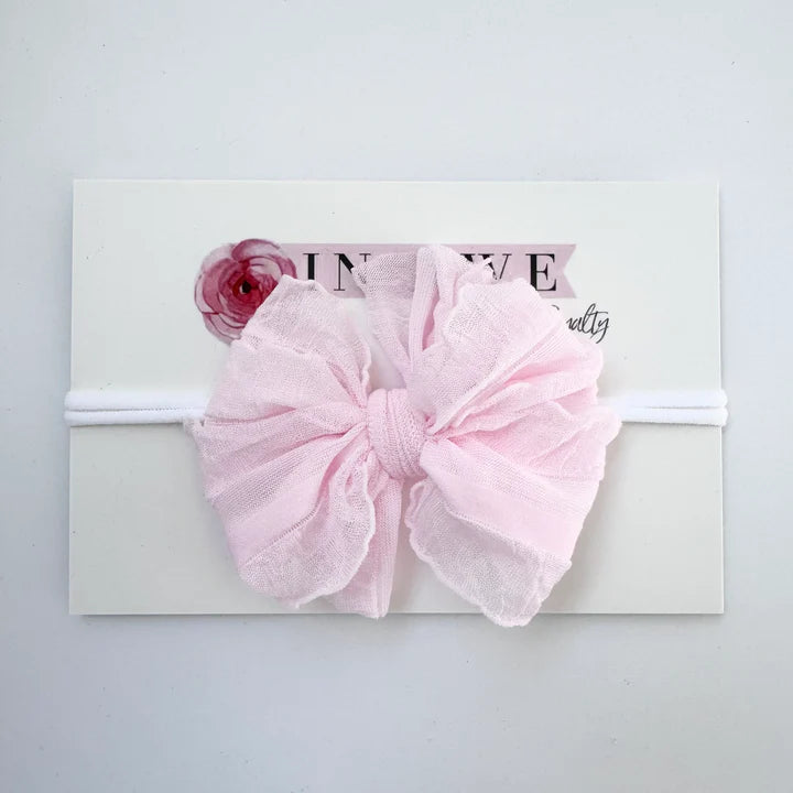 Perfect Pink Skinny Mini Ruffled Headband