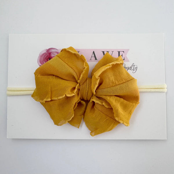 Mustard Skinny Mini Ruffled Headband
