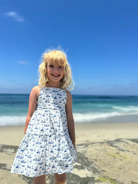 Sloane Dress in Nautical Boats