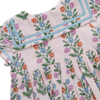 Elowen Dress - Pink Dewdrop Block Print